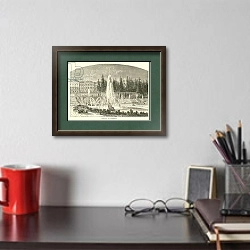 «Chateau of Peterhof» в интерьере кабинета над письменным столом