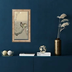 «Pair of pheasants and cherry blossom» в интерьере в классическом стиле в синих тонах