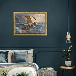 «Ландезенде для Штормовиков» в интерьере классической спальни с темными стенами