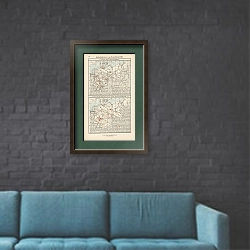 «Industriekarten von Deutschland XII» в интерьере в стиле лофт с черной кирпичной стеной