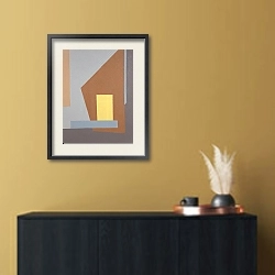 «Geometry. Shades of brown. Palette 5» в интерьере в стиле минимализм над комодом
