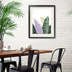 «Growing plants» в интерьере столовой в скандинавском стиле с кирпичной стеной