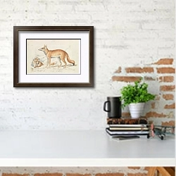 «Сирийская лиса и Египетская лисица» в интерьере кабинета с кирпичной стеной