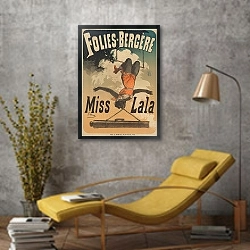 «Folies Bergère. Miss Lala» в интерьере в стиле лофт с желтым креслом