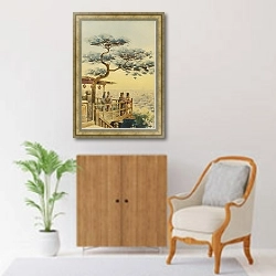 «Йеддо, Япония» в интерьере в классическом стиле над комодом