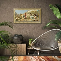 «A Frank Encampment In The Desert Of Mount Sinai, 1842» в интерьере комнаты в этническом стиле