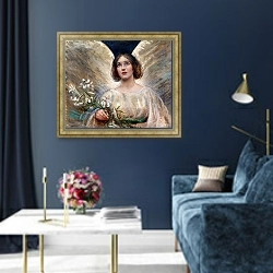 «Пасхальные лилии» в интерьере в классическом стиле в синих тонах