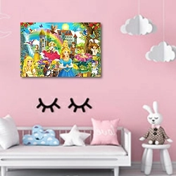«Сказочные принцессы» в интерьере детской комнаты для девочки в розовых тонах
