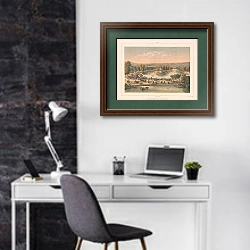 «Париж. Озера Булонского леса» в интерьере кабинета в черно-белых цветах