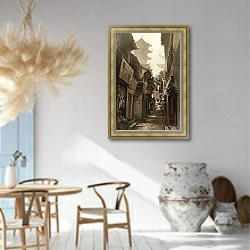 «Chinatown alley with traditional Chinese buildings» в интерьере столовой в этническом стиле