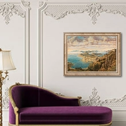 «View of Dubrovnik» в интерьере в классическом стиле над банкеткой