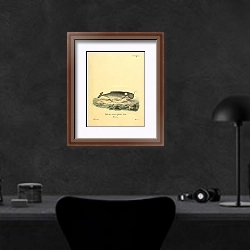 «Кашалот Physeter macrocephalus» в интерьере кабинета в черных цветах над столом