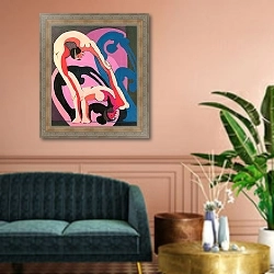 «Akrobatenpaar» в интерьере классической гостиной над диваном