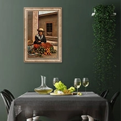 «Lima Woman» в интерьере столовой в зеленых тонах