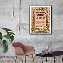 «Gilbert & Parsons, hygienic whiskey–for medical use» в интерьере в стиле лофт с бетонной стеной