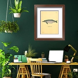 «Речной дельфин» в интерьере кабинета с зелеными стенами
