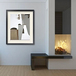 «Grey steps» в интерьере в стиле минимализм у камина