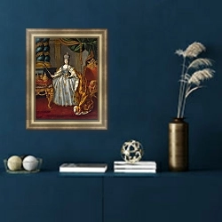 «Портрет Екатерины II 11» в интерьере в классическом стиле в синих тонах