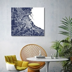 «Палермо: Невидимые улицы Сицилии» в интерьере современной гостиной с желтым креслом