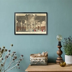 «An Inside View of the Church of St. Stephen Walbrooke London» в интерьере в стиле ретро с бирюзовыми стенами