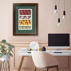 «Портфолио с абстрактными рисунками, стр.13» в интерьере кабинета в бежевых тонах