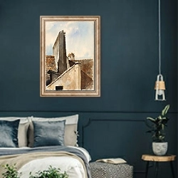 «Latin Quarter, Paris» в интерьере классической спальни с темными стенами
