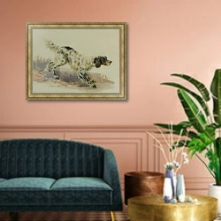 «Сеттер За работой» в интерьере классической гостиной над диваном