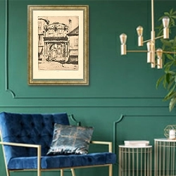 «Auxerre» в интерьере в классическом стиле с зеленой стеной