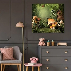 «Mysterious Place» в интерьере детской комнаты для девочки в серых тонах