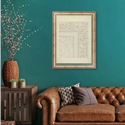 «White Quilted Coverlet» в интерьере гостиной с зеленой стеной над диваном