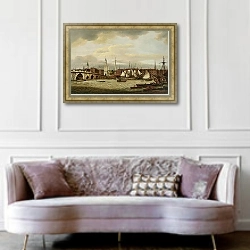 «Торговое судоходство у причала под Старым Лондонским мостом, с церковью Святого Магнуса Мученика и 