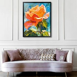 «Saffron heartbeat» в интерьере гостиной в классическом стиле над диваном