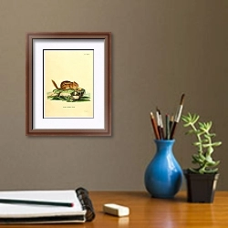 «Бурундук Sciurus striatus» в интерьере кабинета с бежевыми стенами над столом