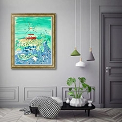 «Синий поезд» в интерьере коридора в классическом стиле