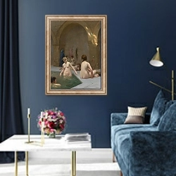 «Baigneuses» в интерьере в классическом стиле в синих тонах