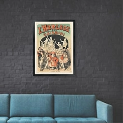 «Horloge. Les Chiarini» в интерьере в стиле лофт с черной кирпичной стеной