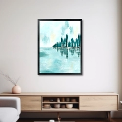 «Абстракция - горизонт городской набережной 02» в интерьере 