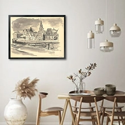 «Kade, waag en speeltoren» в интерьере столовой в стиле ретро