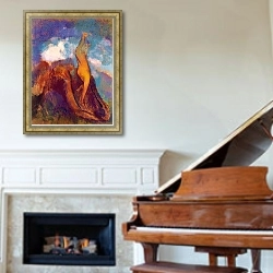 «The Birth of Venus, 1912» в интерьере классической гостиной над камином