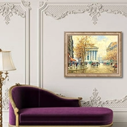 «Place De La Madeleine, Paris» в интерьере в классическом стиле над банкеткой