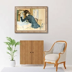 «Profile Portrait Of A Young Lady» в интерьере в классическом стиле над комодом