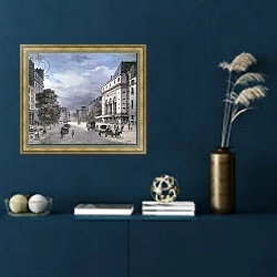 «The Theatre of la Porte Saint-Martin, Paris, c.1840» в интерьере в классическом стиле в синих тонах