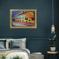 «Дома в Дрездене» в интерьере классической спальни с темными стенами