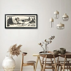 «Пейзажи Южного Лимбурга» в интерьере столовой в стиле ретро