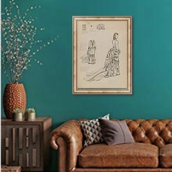 «Wedding Dress» в интерьере гостиной с зеленой стеной над диваном