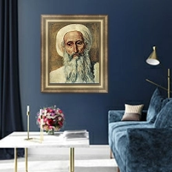 «Голова фарисея в чалме.» в интерьере в классическом стиле в синих тонах