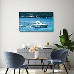 «Роскошь на Адриатике: Котор, Черногория» в интерьере современной гостиной над комодом