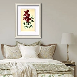 «Antirrhinum majus flore pleno» в интерьере спальни в стиле прованс над кроватью