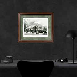 «Cumberland Terrace, Regent's Park, London» в интерьере кабинета в черных цветах над столом