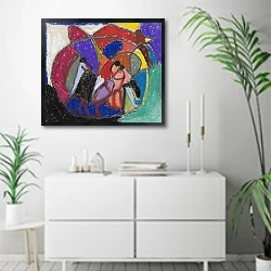 «Untitled» в интерьере светлой минималистичной гостиной над комодом